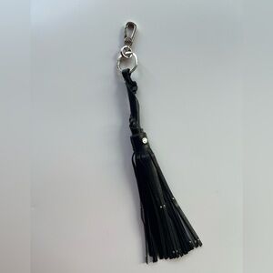 RUDSAK Black Leather Tassel Keychain